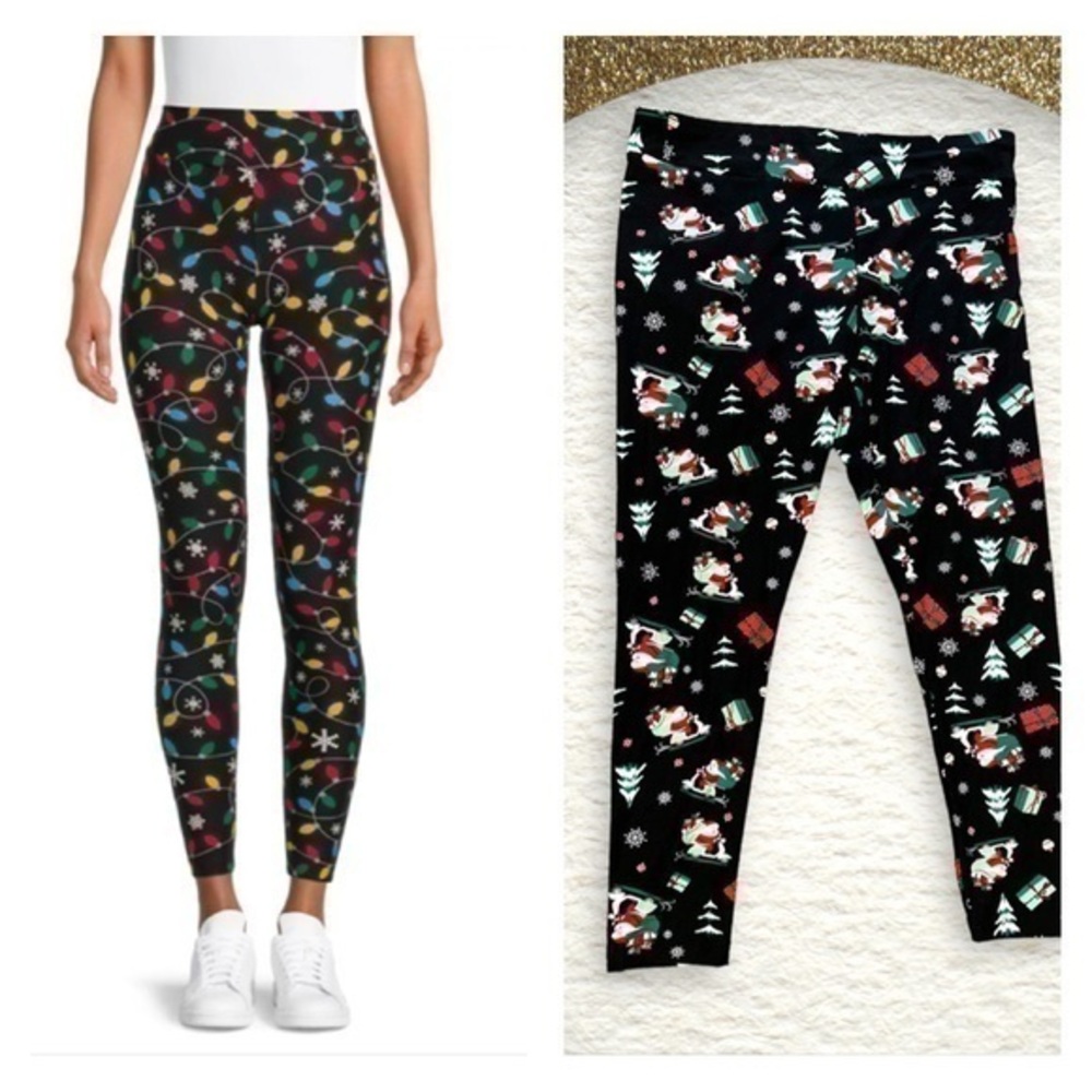 Christmas Santa Claus high rise leggings